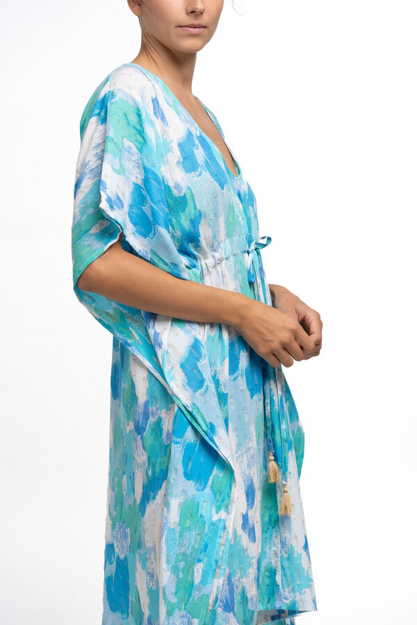 Abbacino Caftán playa ajustable estampado azul