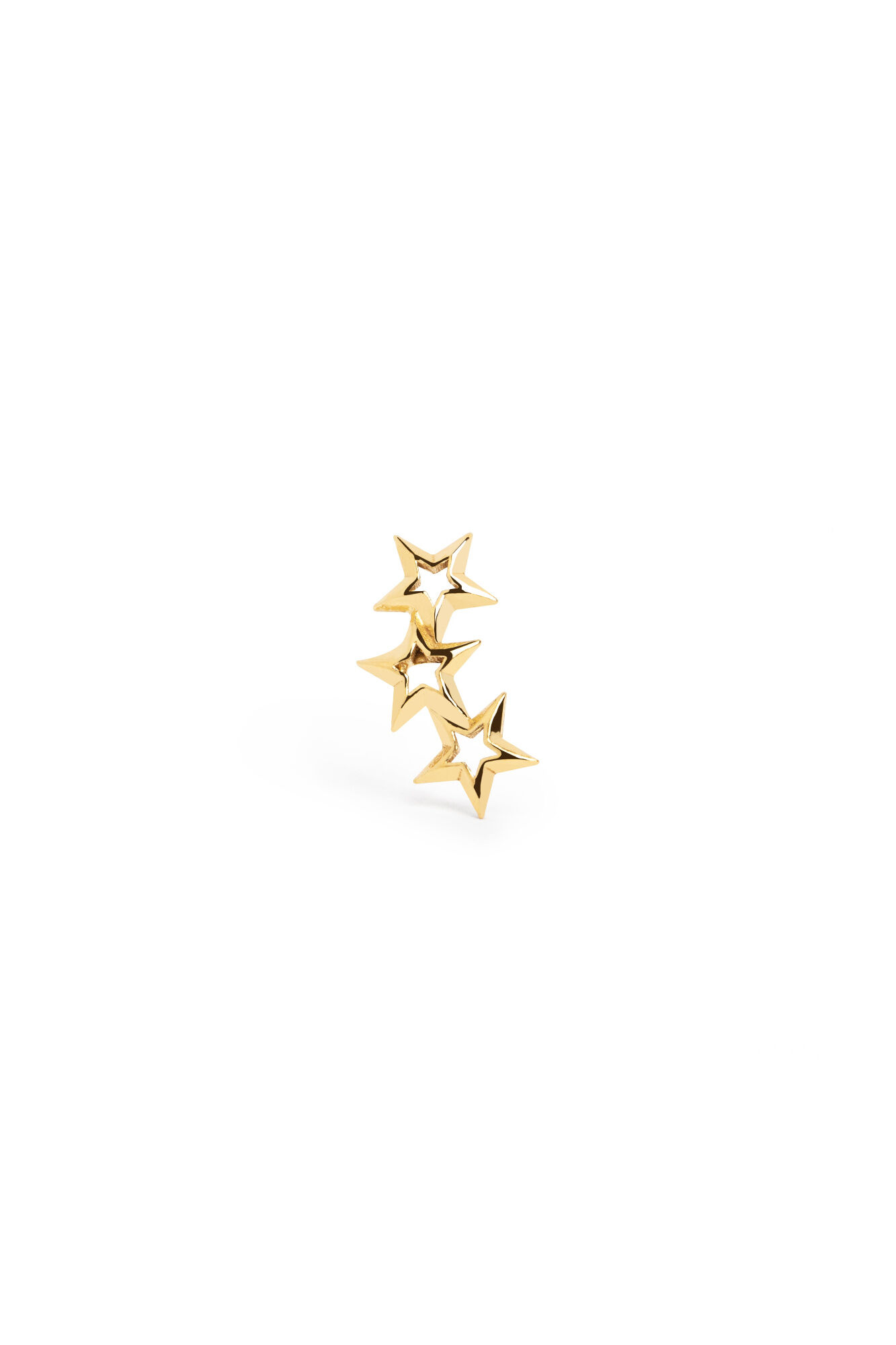 Singularu Pendiente Suelto 3 Star Plata Ba&ntilde;o Oro