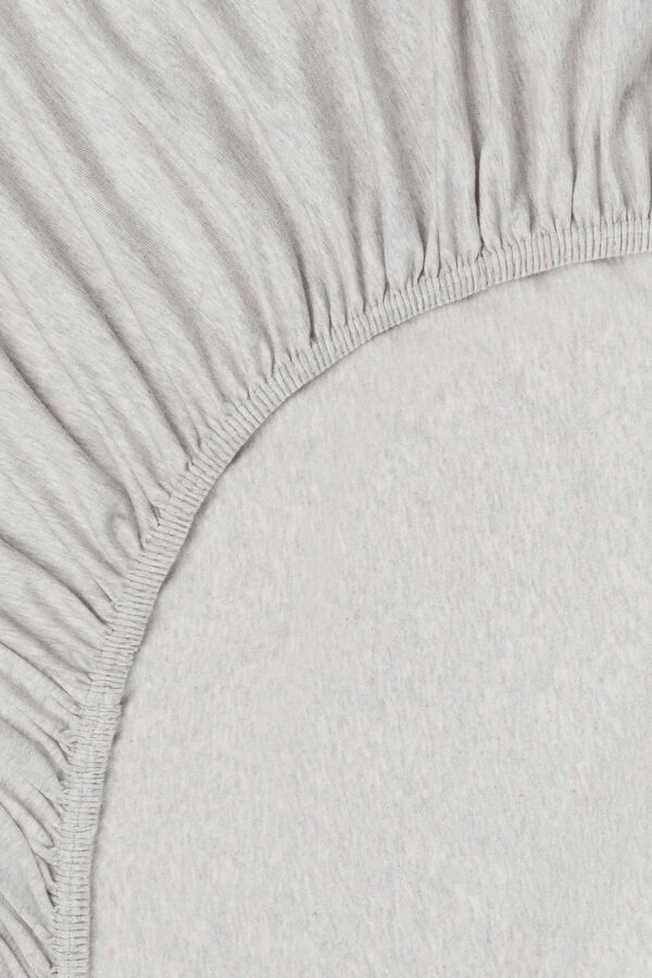 Textura Lençol de baixo malha jersey. Cama 180-200 cm. cinzento