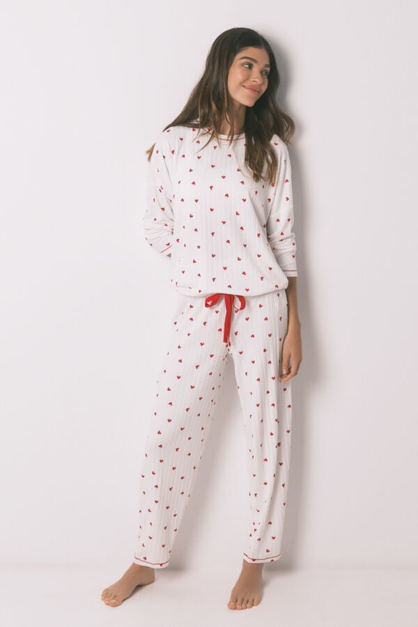 Women'secret Pijama comprido estampado Mickey Cherry branco