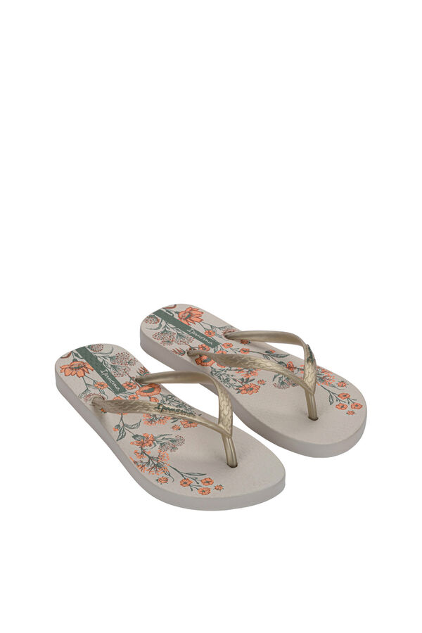 Ipanema Chinelos motivo floral bege