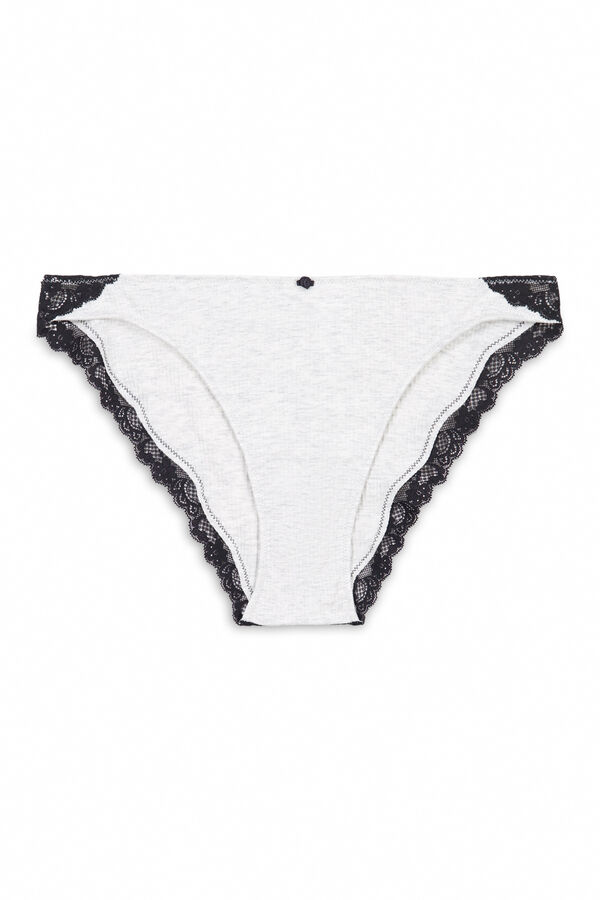 Women'secret Braga cl&aacute;sica algod&oacute;n canal&eacute; gris gris