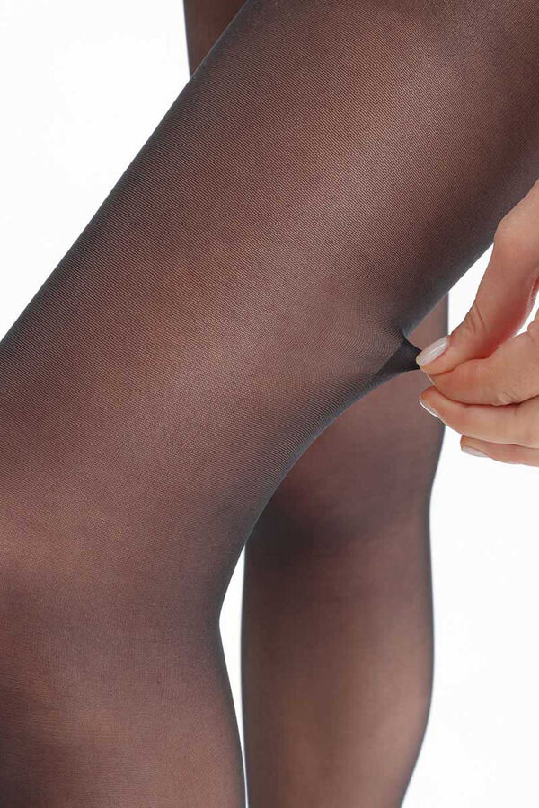 DIM Collant de compressão Perfect Contention transparente pernas cansadas preto