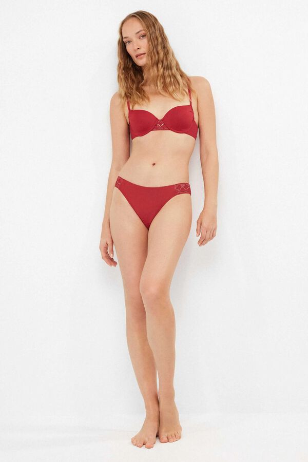 Gisela Top biqu&iacute;ni balconette liso vermelho