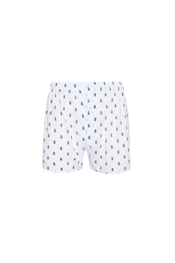 Kiff-Kiff Cuecas Popelina Estampado Masculinas branco