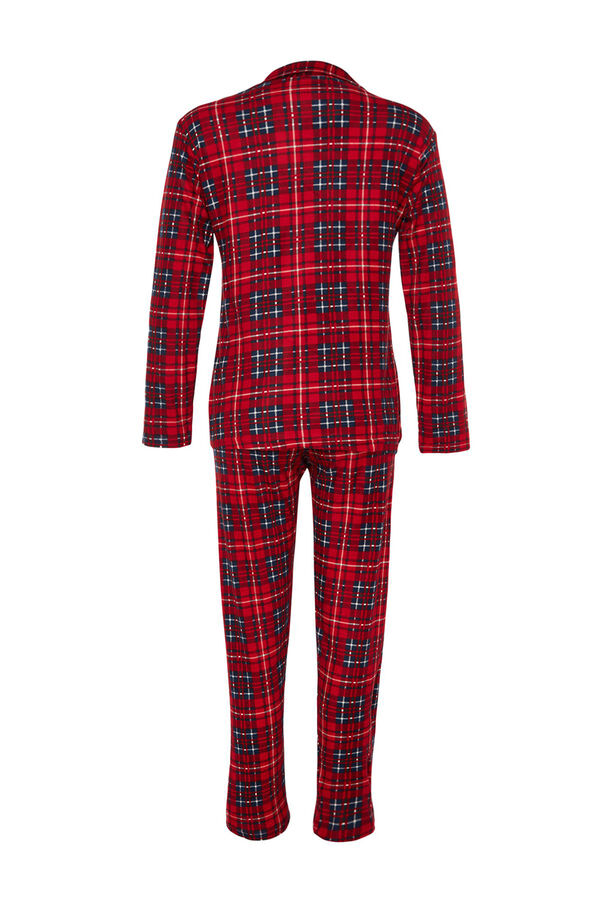 Trendyol Conjunto de pijama camiseiro xadrez vermelho macio ao toque  vermelho