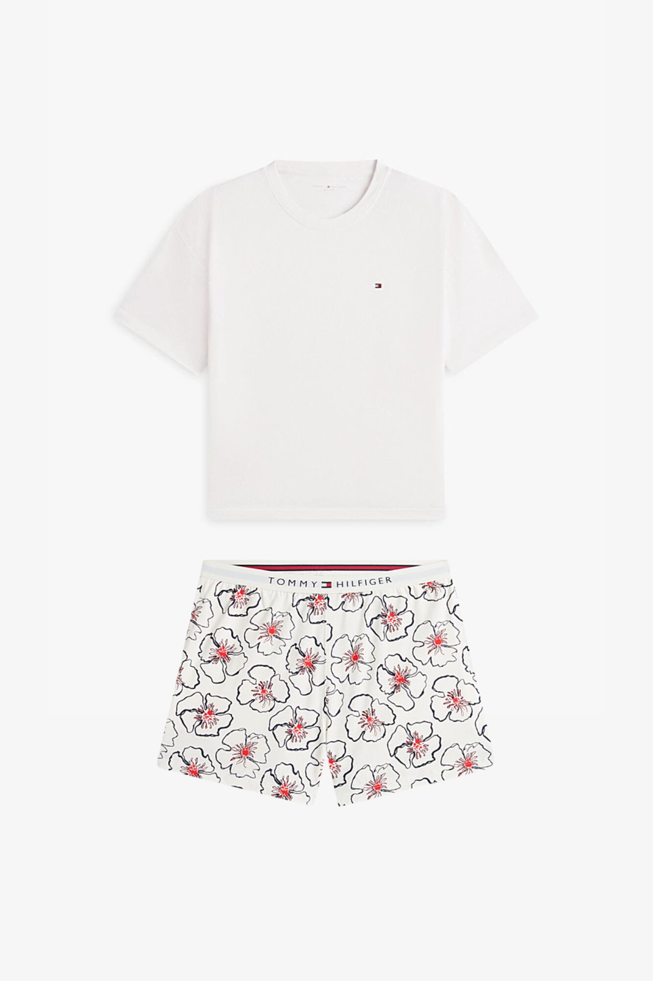 Tommy Hilfiger Conjunto de pijama curto com estampado floral