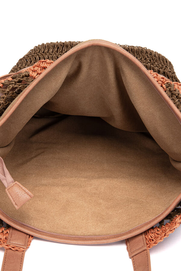 Abbacino  Cesto de r&aacute;fia castanho castanho