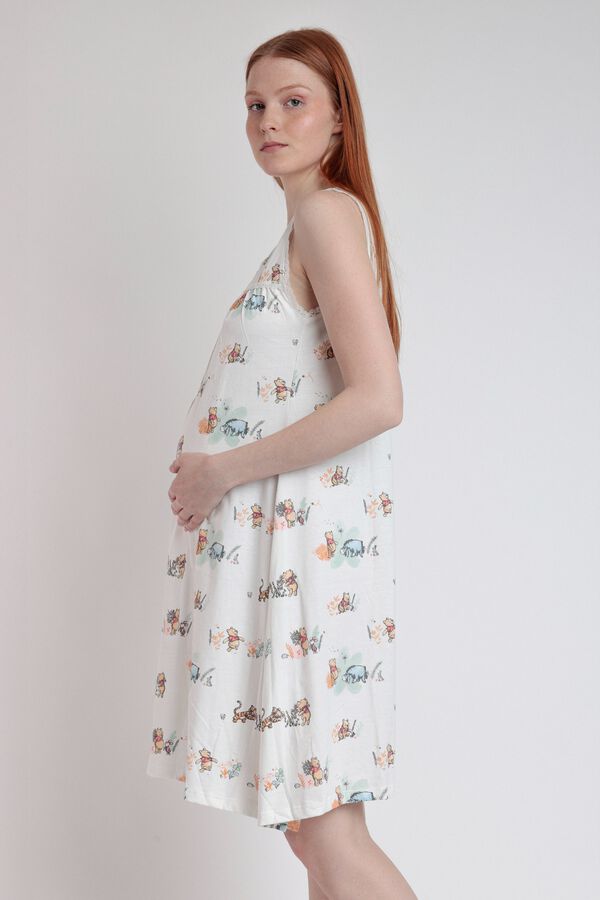 Admas Camisa de dormir maternity Winnie the Pooh bege