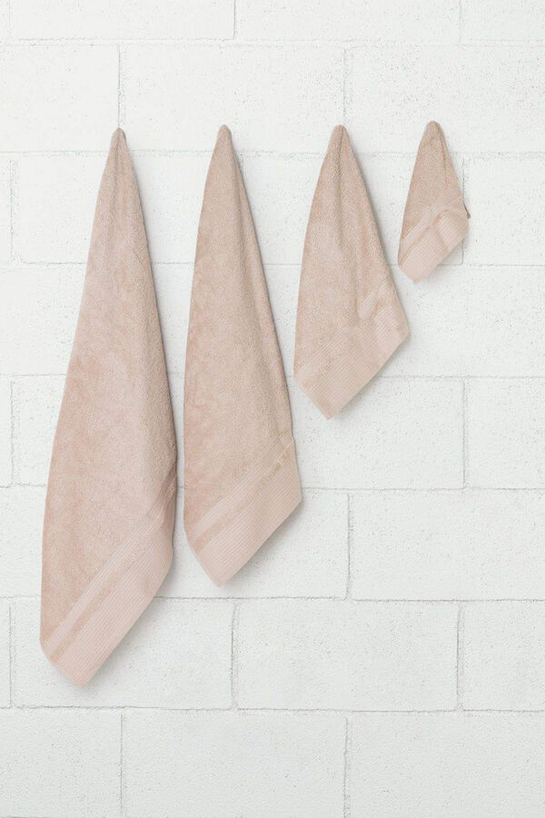 Textura Toalha toucador friso algodão bambu 30 x 50 cm. bege