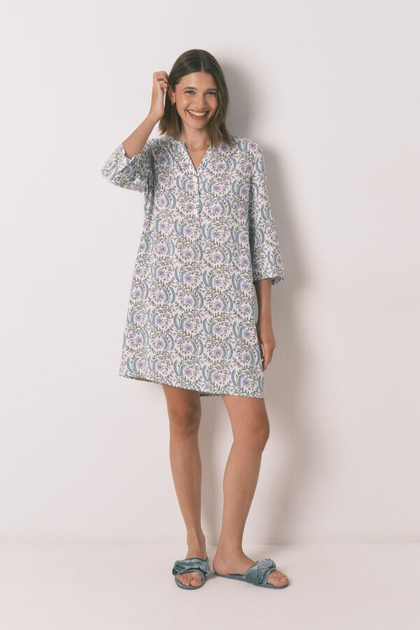 Women'secret Camisola floral verde com manga 3/4 verde