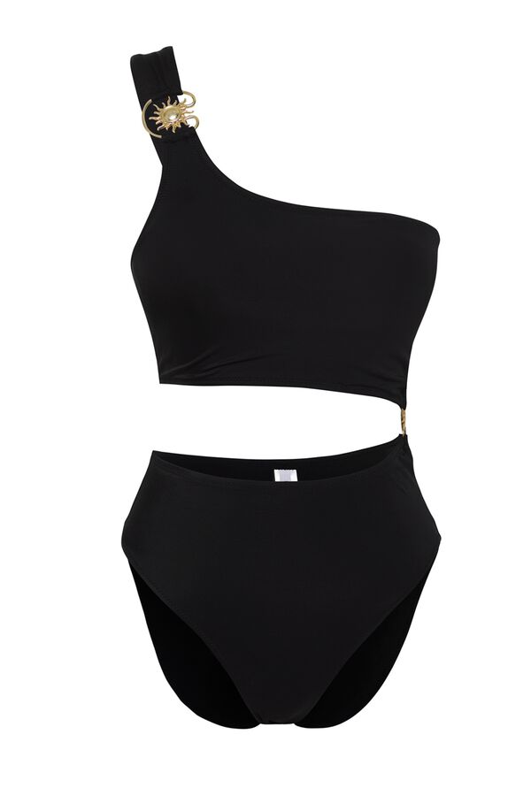 Trendyol Fato de banho triqu&iacute;ni assim&eacute;trico Soles preto