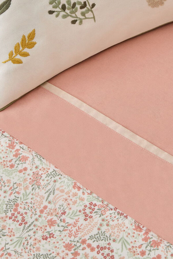 Textura Lençol algodão flores rosa