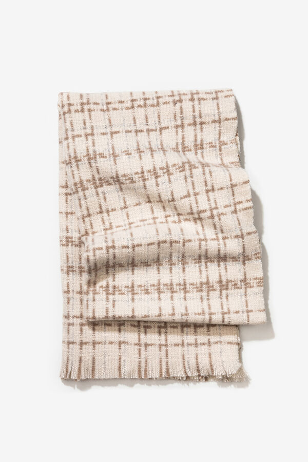 Vilanova Manta Cachecol Xadrez bege