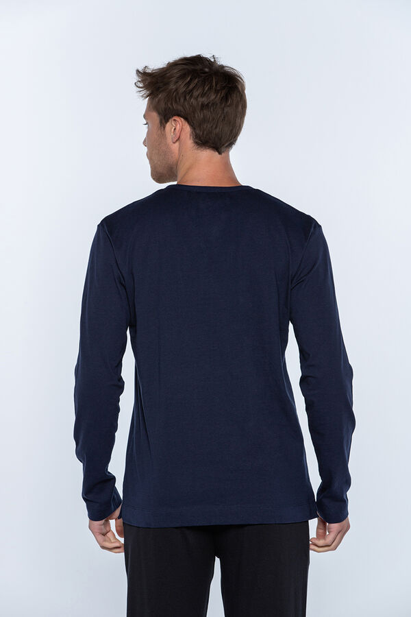 Punto Blanco Camiseta masculina de manga comprida azul