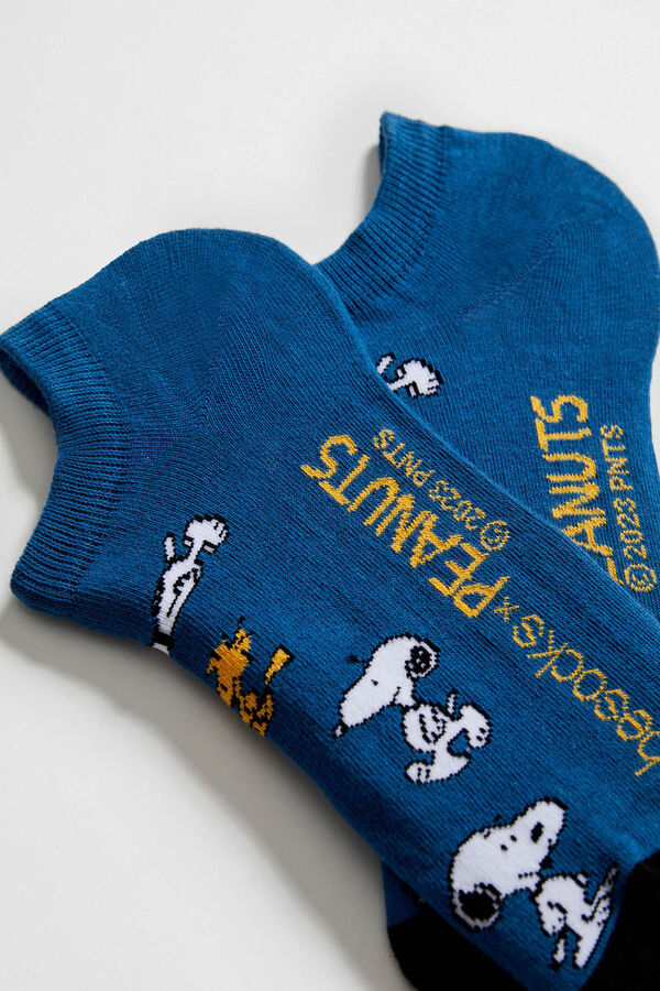 Besocks Calcetines tobilleros Snoopy algod&oacute;n org&aacute;nico azul