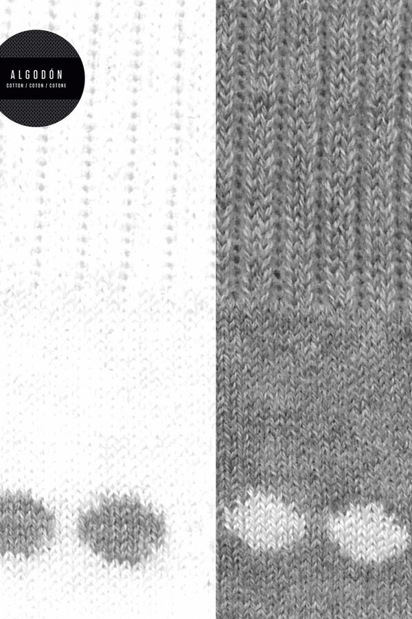 Punto Blanco Pacote de 2 meias esportivas de algod&atilde;o semi-liso estampado