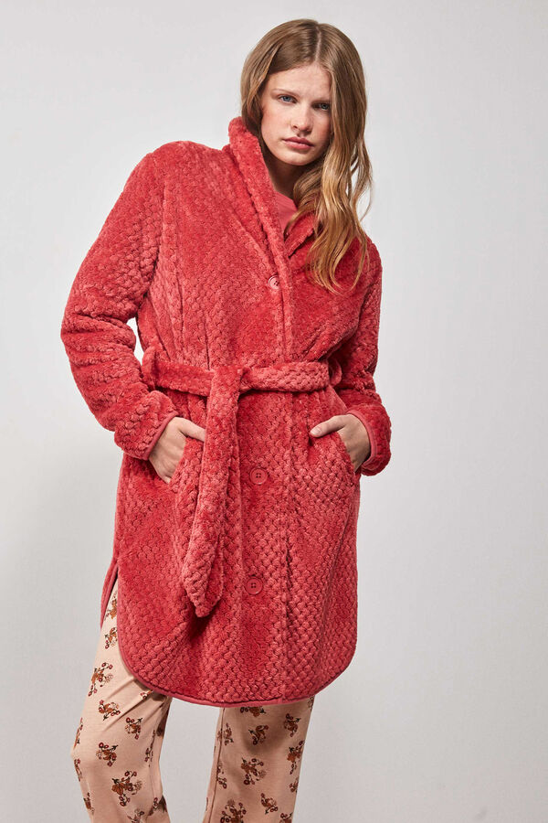 Gisela Bata larga tejido polar fucsia