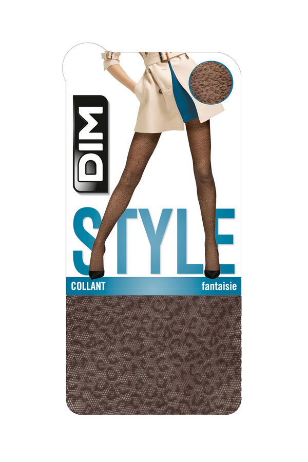 DIM collant transparente com estampa de leopardo 23 Deniers preto