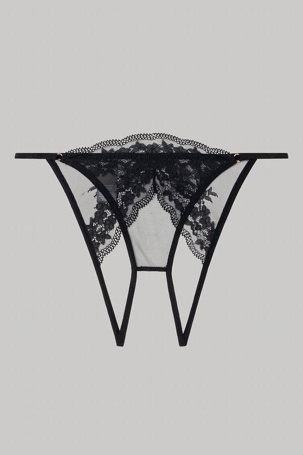Gisela Black semi-transparent lace panty black