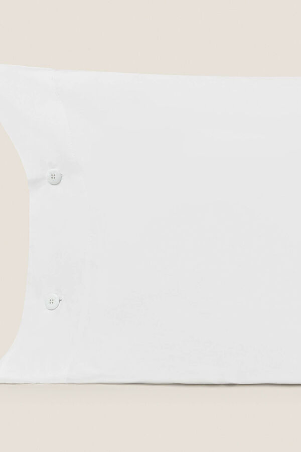 Textura Conjunto 2 capas almofada algod&atilde;o cetim. Cama 150-160 cm. branco