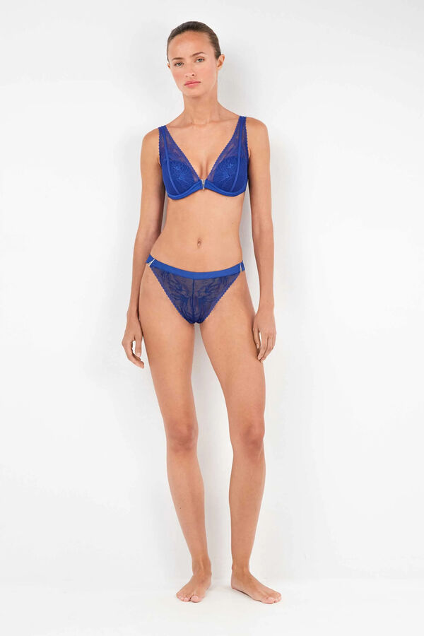 Gisela Cuequinha de biquíni de renda azul Klein azul