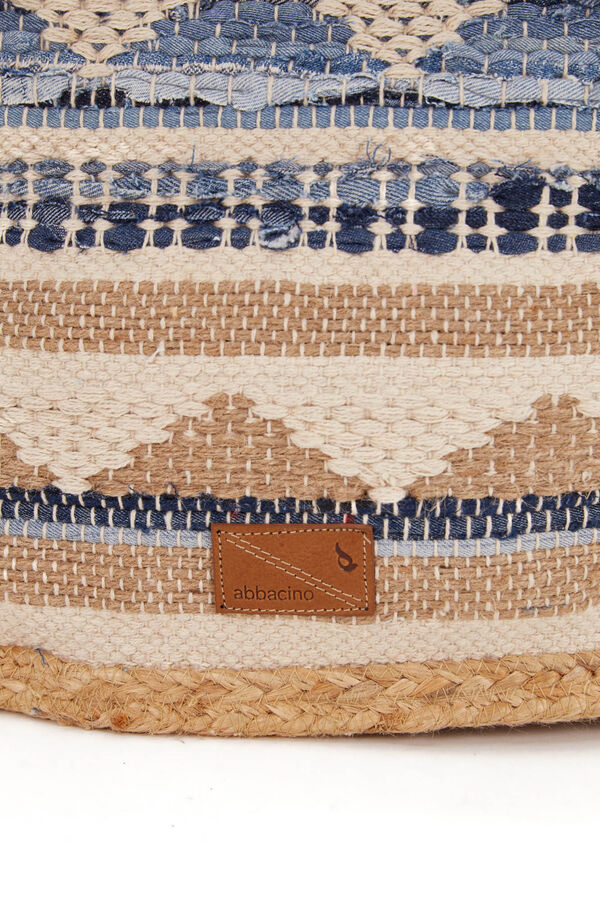 Abbacino Cesto de ráfia estampado azul denim azul