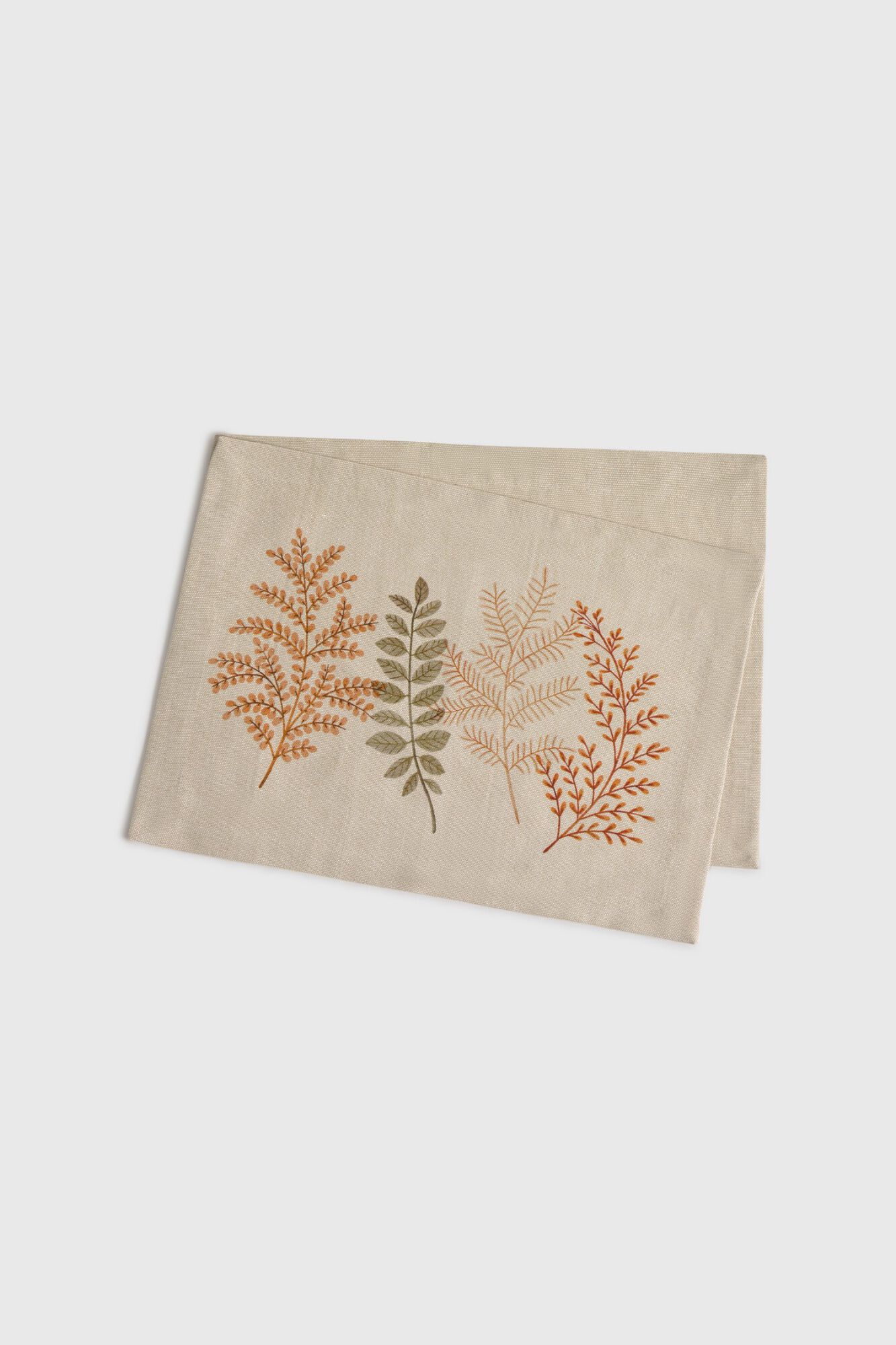 Textura Conjunto de 2 individuais em algod&atilde;o estampado bot&acirc;nico