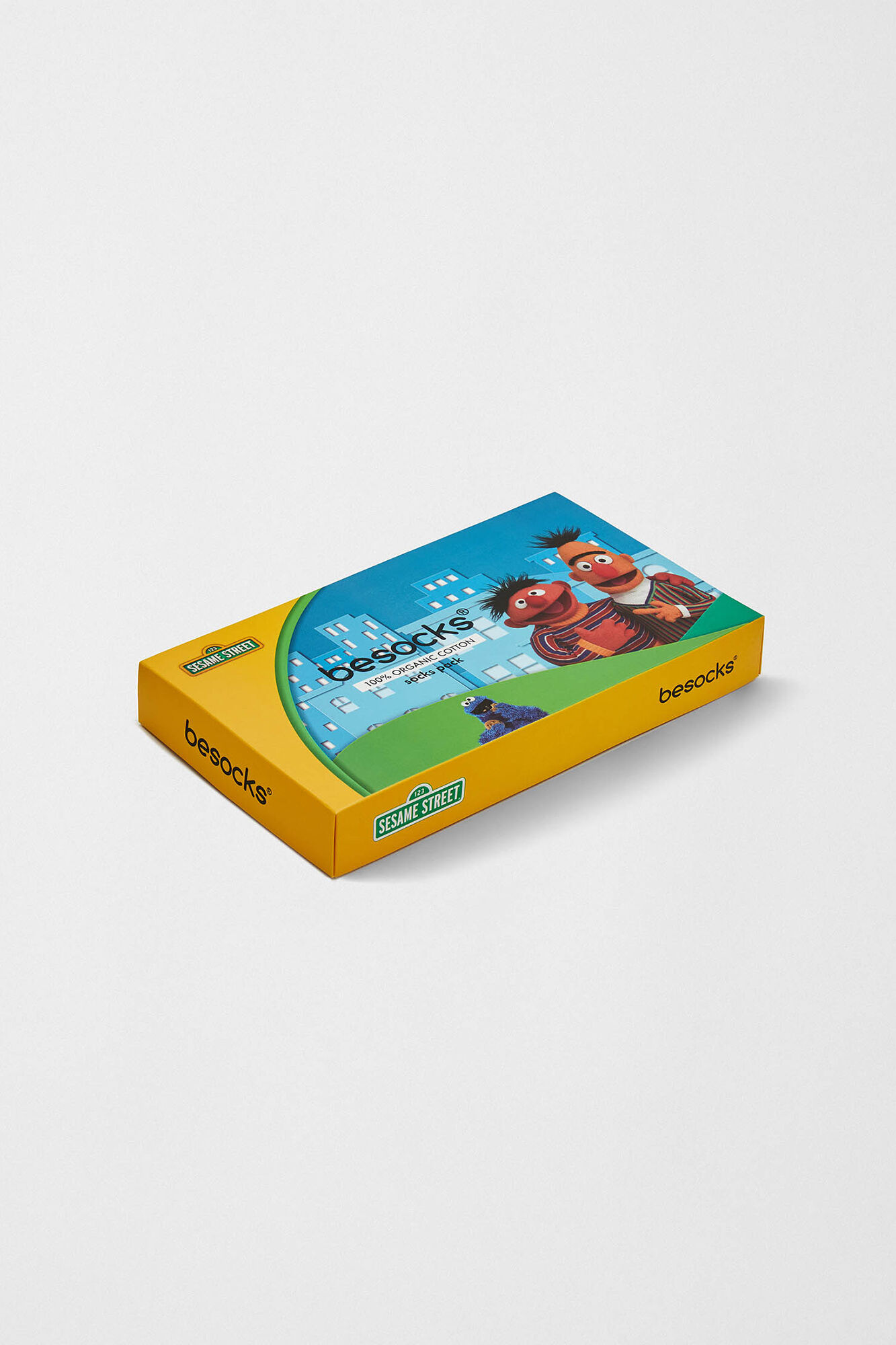 Besocks Pacote de 3 pares de meias Besocks de algod&atilde;o org&acirc;nico SESAME STREET