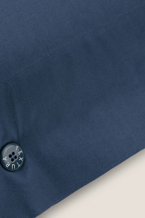 Textura Capa almofada algodão orgânico. Cama 80-90 cm. azul