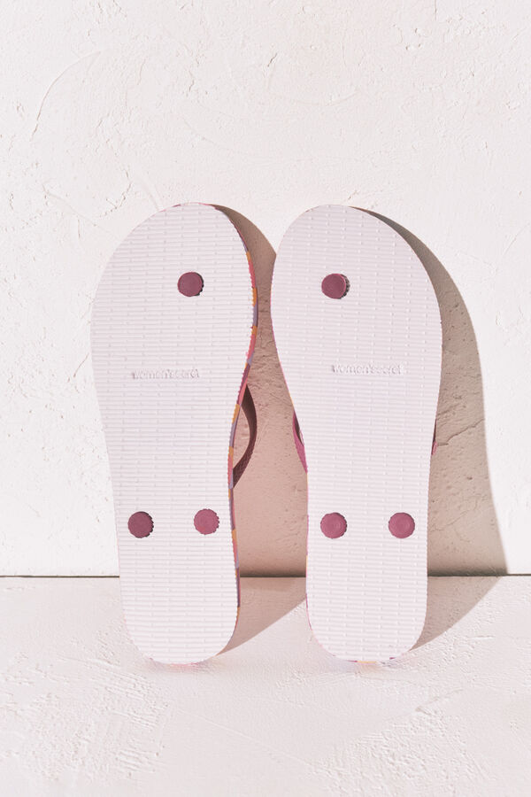 Women'secret Chinelos de dedo estampado geom&eacute;trico rosa rosa