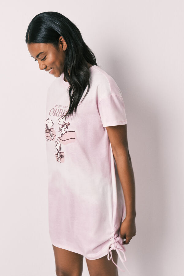 Women'secret Camisa de dormir curta em algod&atilde;o Snoopy rosa rosa
