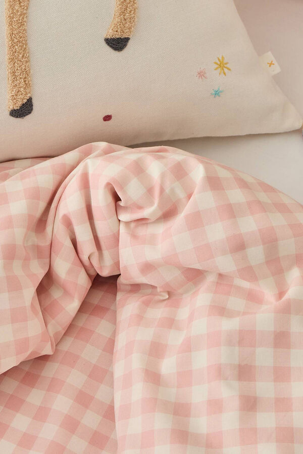 Textura Capa de edredom xadrez rosa