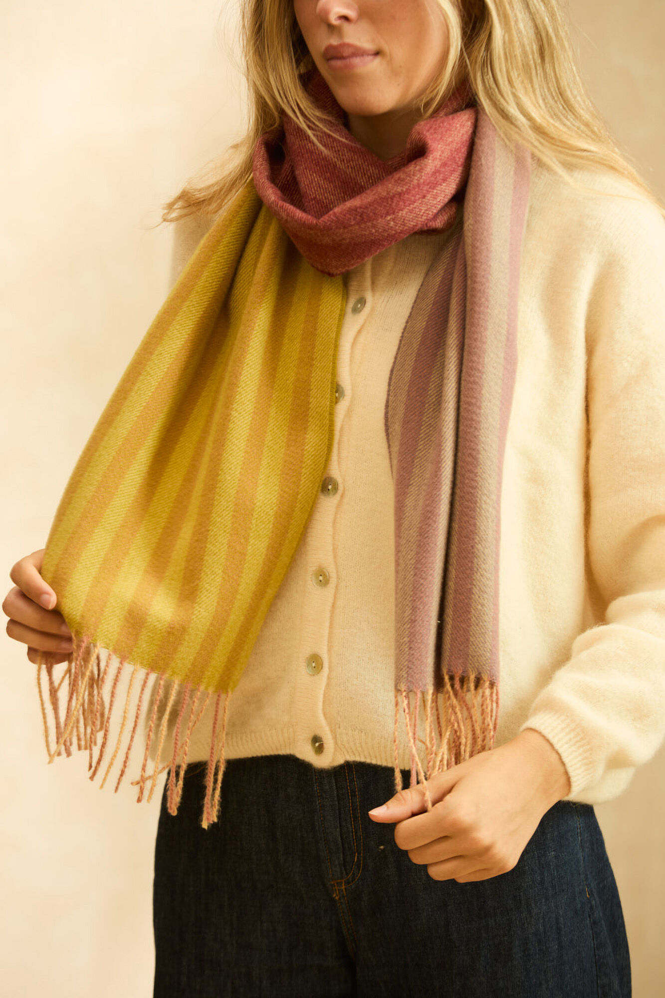 Calma House Cachecol riscas multicolorido 