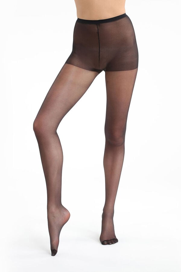 DIM Panty con acabado satinado negro 15 DEN preto