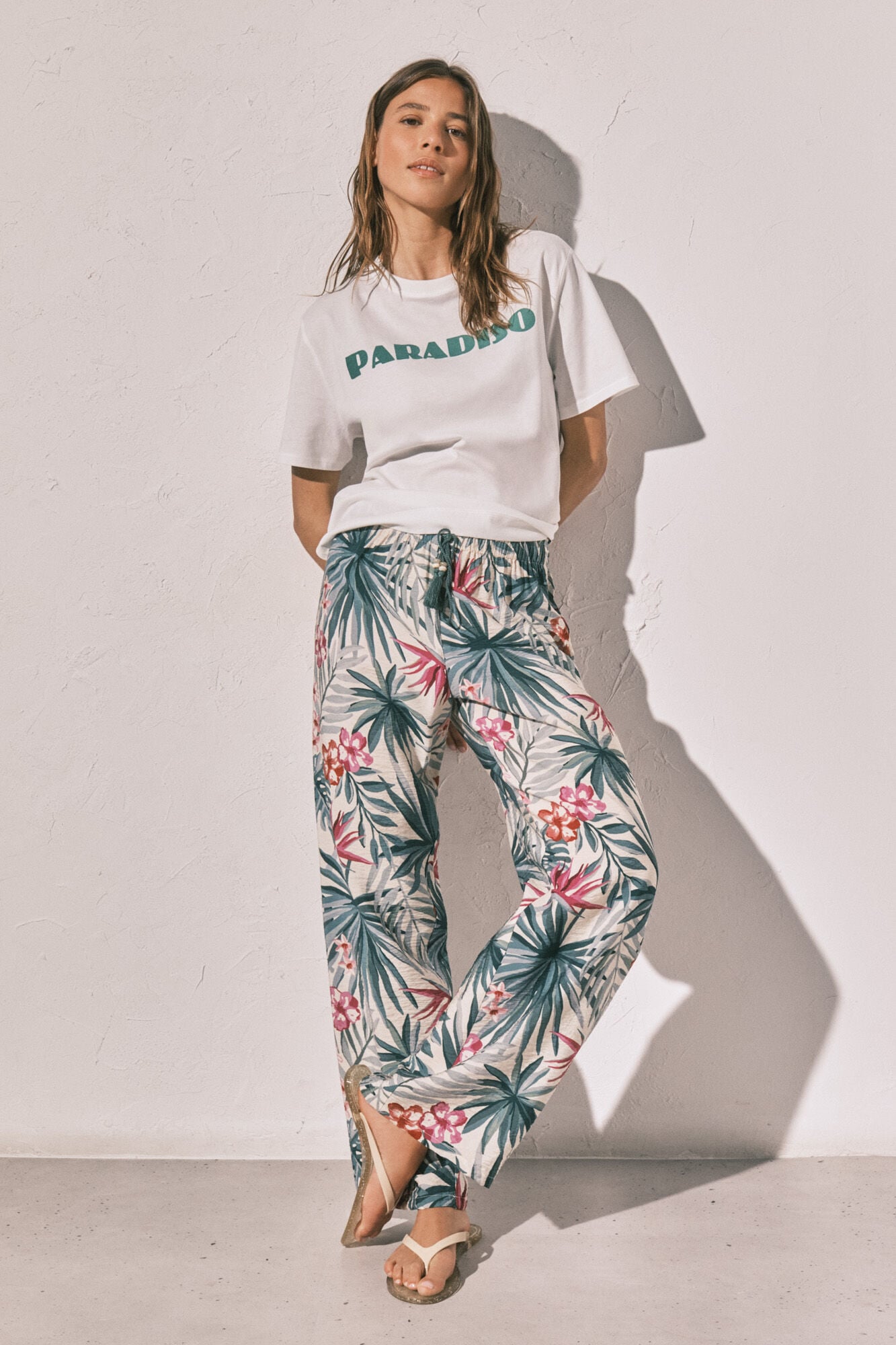 Women'secret Cal&ccedil;a comprida estampada verde