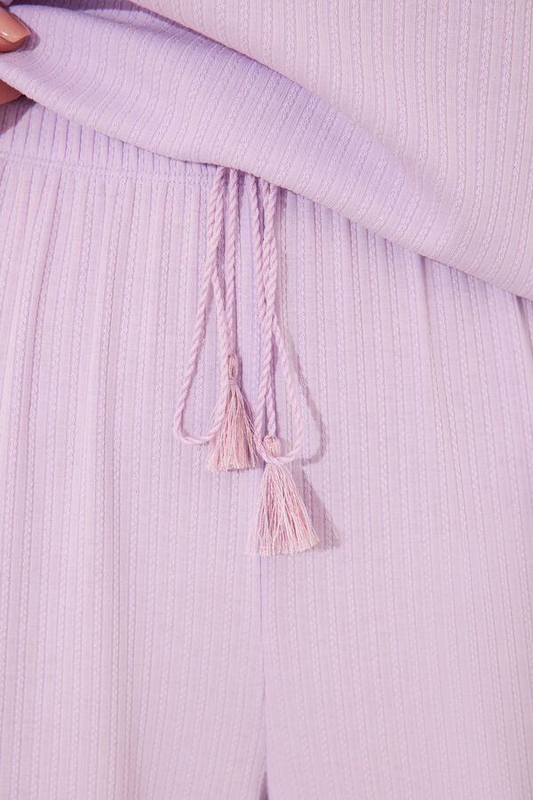 Women'secret Pijama capri canelado de viscose rosa