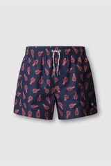 Pepe Jeans Fato de banho regular com cord&atilde;o estampado lagostas azul