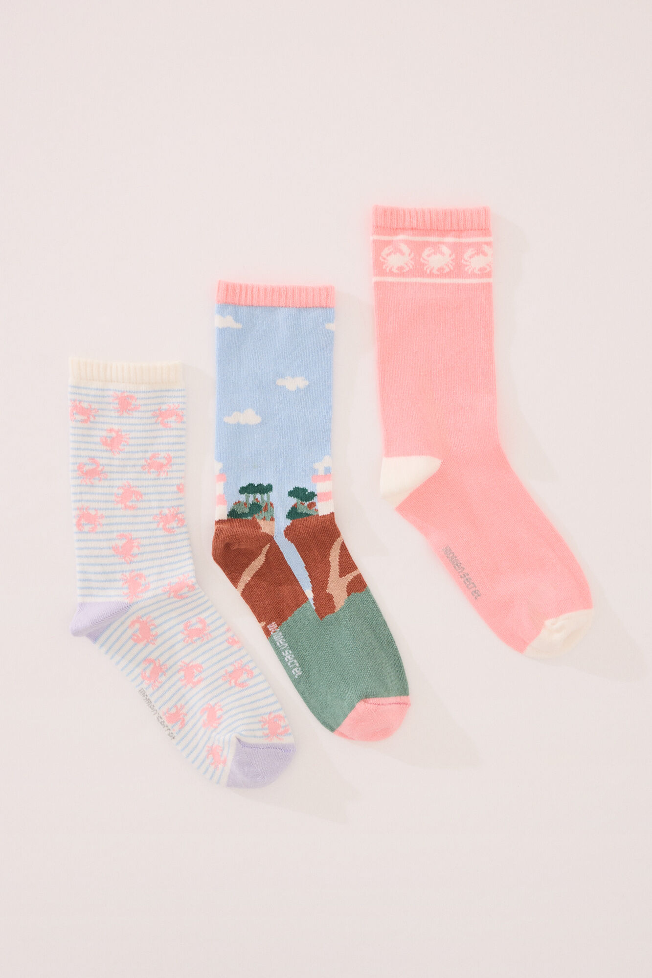 Cortefiel Pack 3 calcetines altos print cangrejos Envío gratis | Ropa