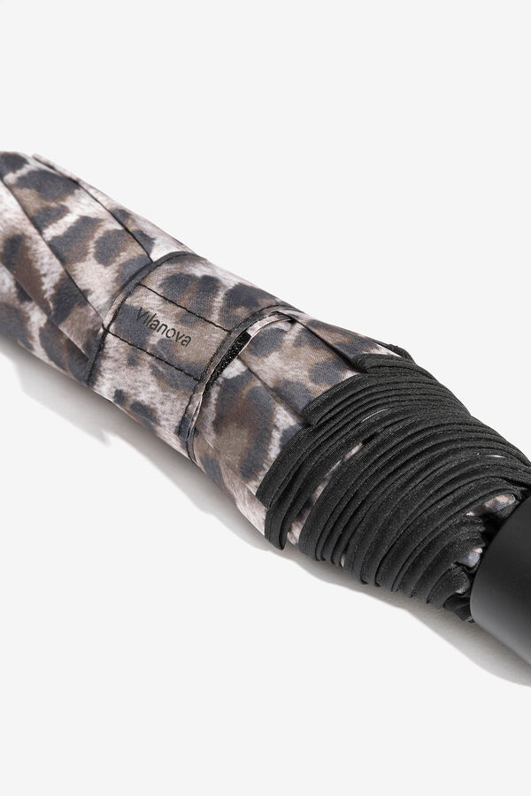 Vilanova Guarda-chuva estampado leopardo preto