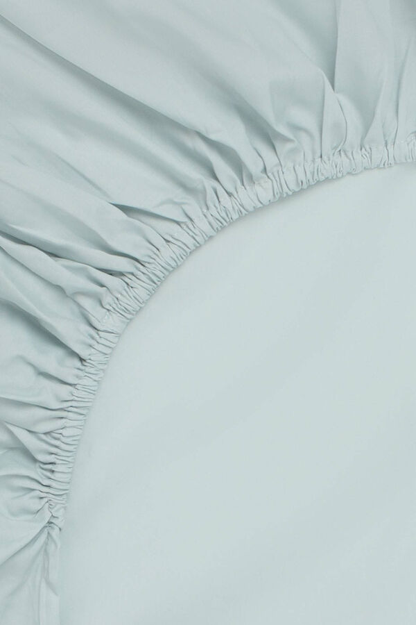 Textura Capa de baixo algod&atilde;o org&acirc;nico. Cama 180-200 cm. azul