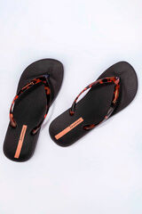 Ipanema Chinelo tradicional de tiras com estampado animal preto