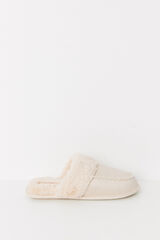 Womensecret Beige faux fur house slippers nude