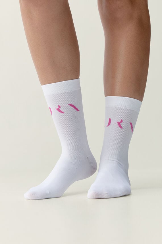 Calcetines Acari blanco/rosa fucsia