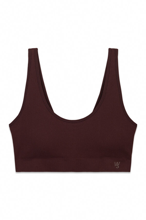 Women'secret Top liso sem costura granate estampado