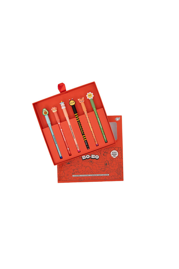 Mr. Wonderful Conjunto de 6 canetas apag&aacute;veis ​​Bo-Bo - Animais estampado