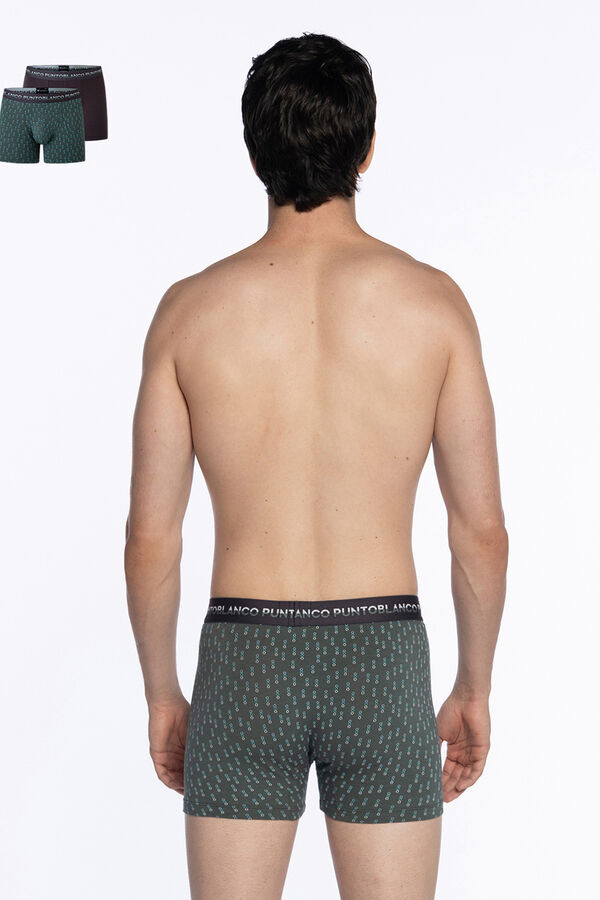 Punto Blanco Pacote de 2 boxers de bambu e algodão, Treetop estampado