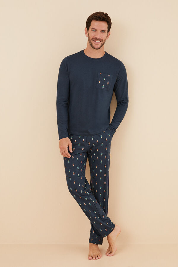 Pijama largo hombre 100% algodón Cascanueces, Pijamas hombre