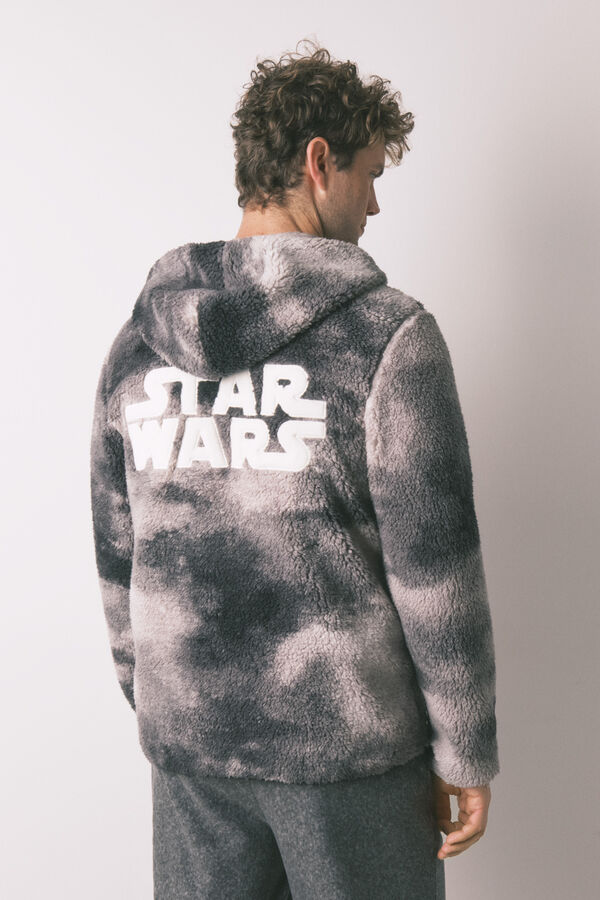 Women'secret Robe curto masculino com pelo cinza Star Wars cinzento