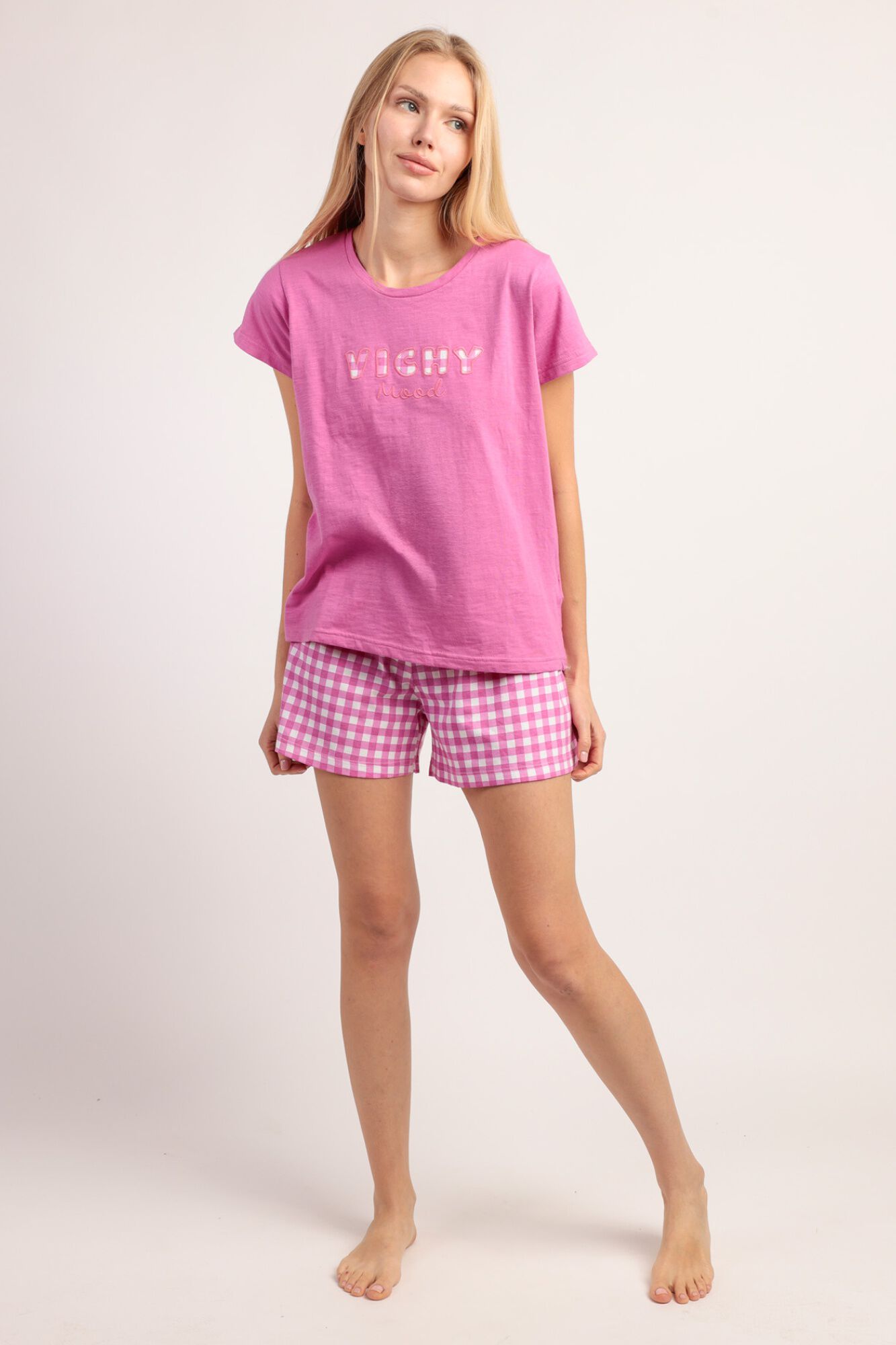 Admas Pijama curto de ver&atilde;o vichy mood